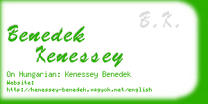 benedek kenessey business card